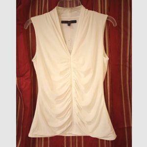 New with Tags White House Black Market White Rouched Tank, Size S